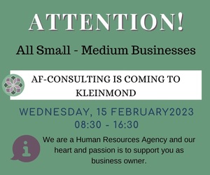 15 February 2023: AF Consulting is coming to Kleinmond!