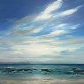 Windswept 110 x 100cm Mixed Media Sand on Boxed Canvas (R8000) - Lize van der Walt Artist - Xplorio™ Hermanus 