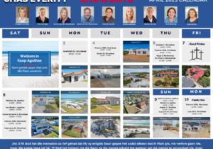 April 2023 Calendar: Showdays in Cape Agulhas