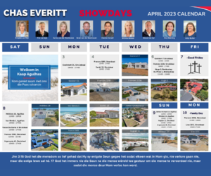 April 2023 Calendar: Showdays in Cape Agulhas