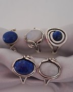 Lapis Lazuli and Moonstone Rings