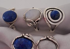 Lapis Lazuli and Moonstone Rings