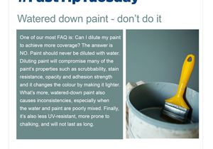 Fast Tip: Don't Water Down Paint