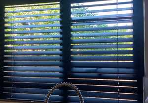 Black Venetian and Roller Blinds