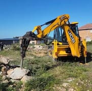 TLB - Backhoe Loader with Tok Tok Hammer Attachment