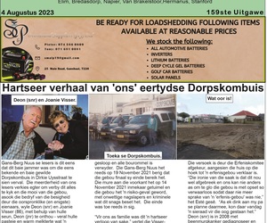 Gans-Berg Nuus / News: 4 August 2023