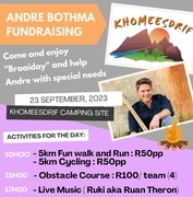 23 September 2023: Andre Bothma Fundraiser (Camping and Braai Day)