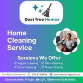 Cleaning Services Offered - Dust Free Homes - Cleaning Services - Xplorio™ Kleinmond