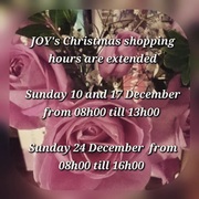 JOY's Christmas shopping hours are extended!