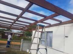 Wooden Deck and Car Canopy by Thunder Services & Solar!