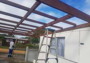 Wooden Deck and Car Canopy by Thunder Services & Solar!