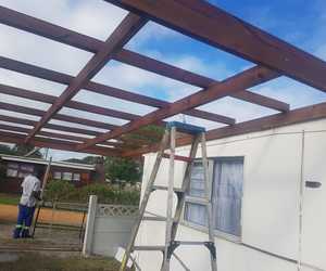 Wooden Deck and Car Canopy by Thunder Services & Solar!