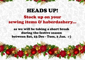 Heads Up, Sewing Enthusiasts!