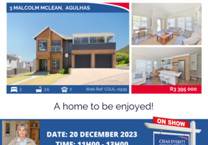Show House in Agulhas 20 December 2023 (R3,395,000)