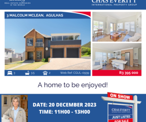 Show House in Agulhas 20 December 2023 (R3,395,000)