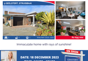 Show House in Struisbaai 18 December 2023 (R2,695,000)