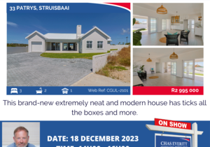 Show House in Struisbaai 18 December 2023 (R2,995,000)