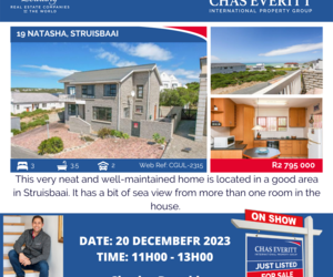 Show House in Struisbaai 20 December 2023 (R2,795,000)