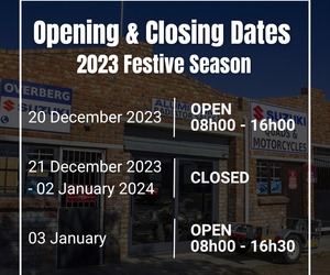 Holiday Closure Announcement from Overberg Suzuki!