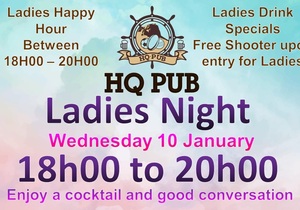 Ladies Night at HQ Pub - Wednesday, January 10, 2024!