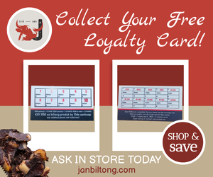 Free Loyalty Card: Shop, Stamp, Save at Jan Biltong!