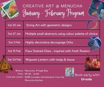 Creative Art Sessions at Menucha Coffee & Crafts!