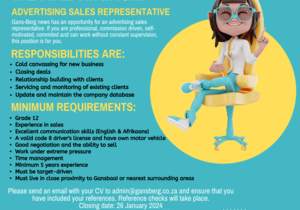 We're Hiring: Advertising Sales Representative