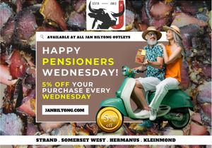 Every Wednesday is Pensioners Day at Jan Biltong t/a Suidwes Biltong!