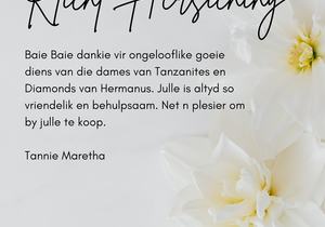 Review from Happy Client (Tannie Maretha)