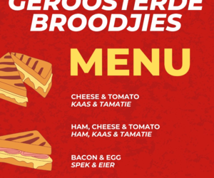 Toasted Sandwiches Every Wednesday and Saturday