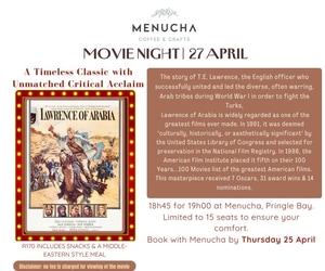 27 April 2024: Movie Night with Middle-Eastern Eats