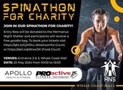 25 May 2024: Spinathon for Night Shelter in Hermanus