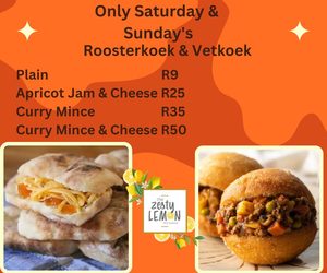 Roosterkoek and Vetkoek on Weekends!