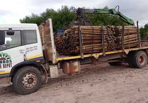 Vineyard Pine Poles Delivered to Beaumont Wine Estate!