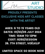 Kids Art Classes with Lize van der Walt in July 2024