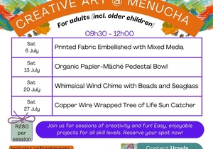 6, 13, 20 and 27 July 2024: Creative Art Workshops
