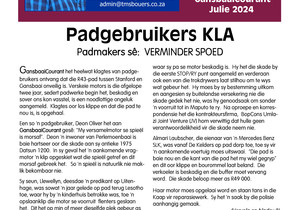R43 Padgebruikers Kla: Padmakers Moet Spoed Verminder