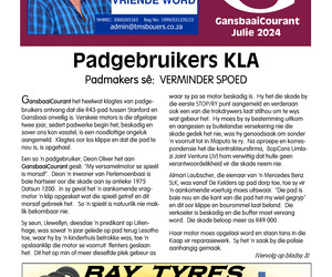 R43 Padgebruikers Kla: Padmakers Moet Spoed Verminder
