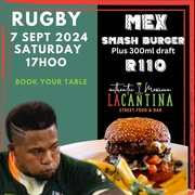 Rugby Night: Mex Smash Burger and Draft Deal