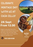 24 September 2024: Celebrate Heritage Day @ Casa Cello