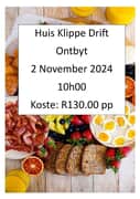 2 November 2024: Breakfast at Huis Klippe Drift