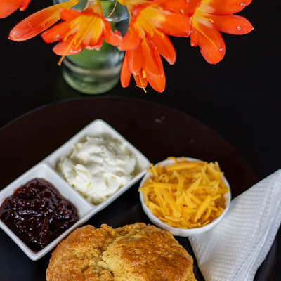 Tuesday Specials: Coffee and Scone, Burger and Chips