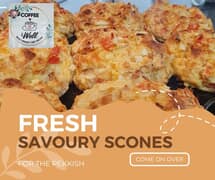Fresh Savoury Scones and Coffee