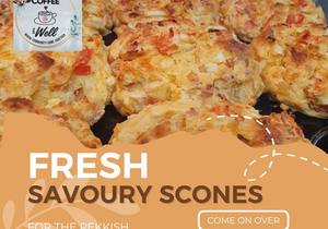 Fresh Savoury Scones and Coffee