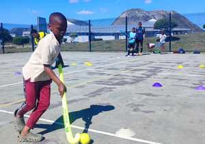 Hockey Training with SAHA Equipment and Turf Repurposing in Gansbaai