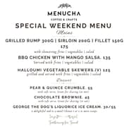 Menucha's Special Weekend Menu!