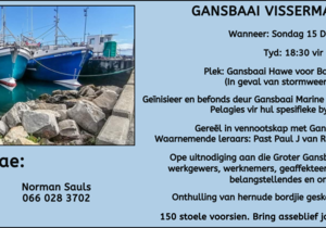 15 Desember 2024: Vissermansdankdiens