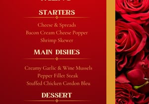 14-16 February 2025: Valentine's Menu