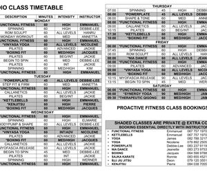 PROactive Fitness Classes