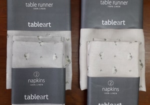 100% Linen Table Runners and Napkins